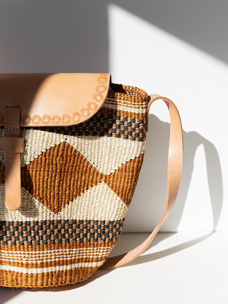 Jenna Bee Geometric Sisal Basket Bag
